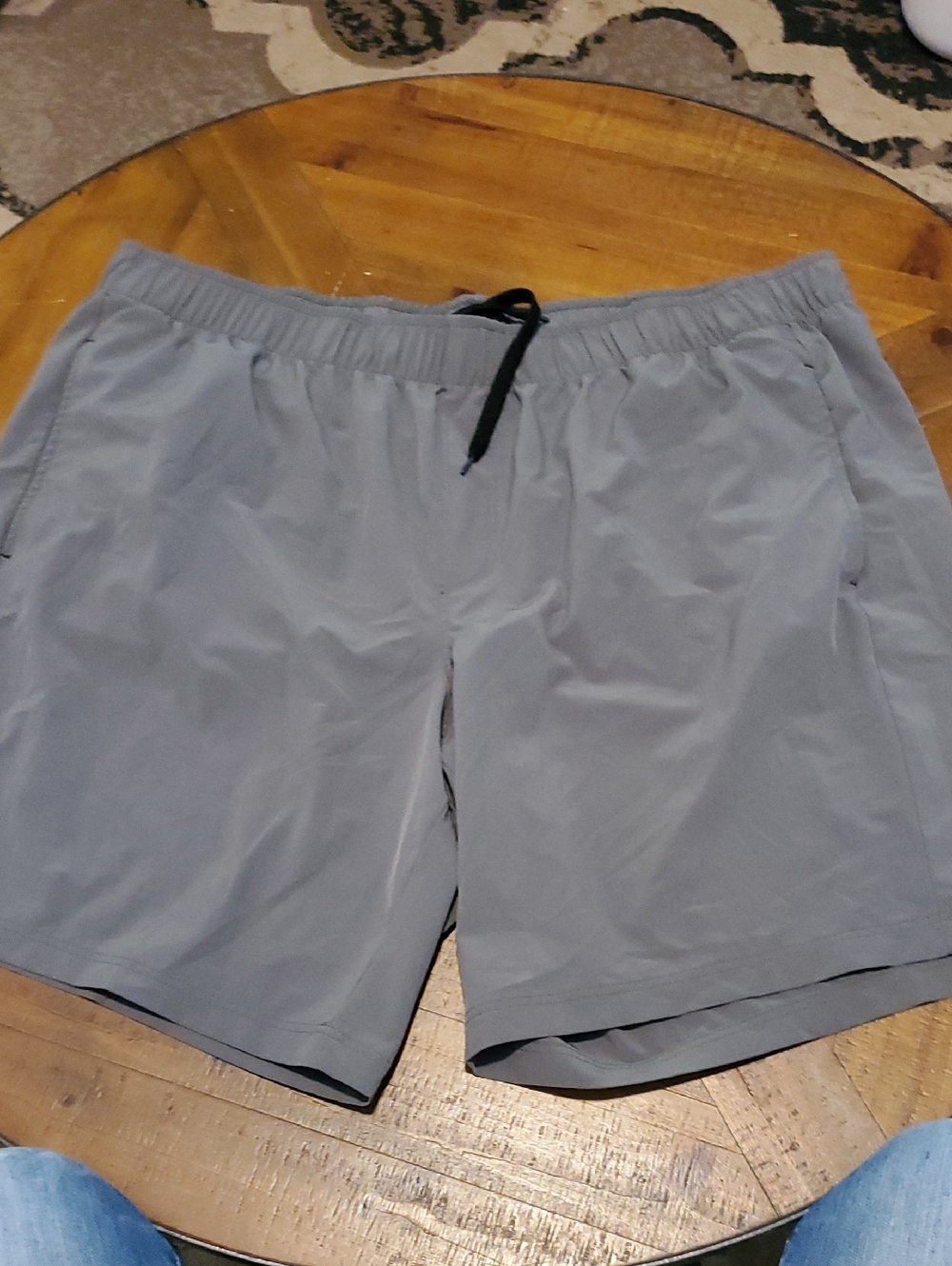 George Light Green Athletic Drawstring Shorts with Black Cord